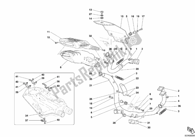 Todas las partes para Sistema De Escape de Ducati Superbike 999 R 2004
